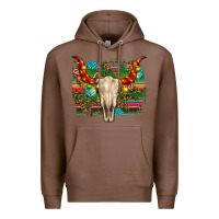 Chestnut western christmas bull skull Premium Hoodie - RanaPortraitStore