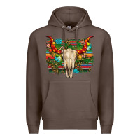 Coffee western christmas bull skull Premium Hoodie - RanaPortraitStore