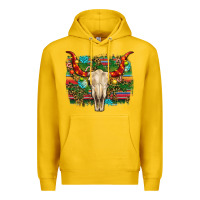 Lemon western christmas bull skull Premium Hoodie - RanaPortraitStore