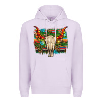 Lilac western christmas bull skull Premium Hoodie - RanaPortraitStore
