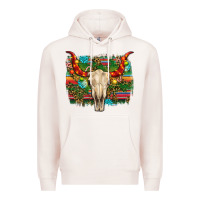 Pale Pink western christmas bull skull Premium Hoodie - RanaPortraitStore