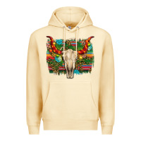 Western Christmas Bull Skull Premium Hoodie | Teevron