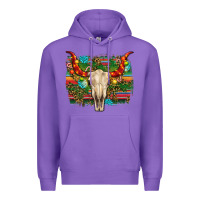 Purple western christmas bull skull Premium Hoodie - RanaPortraitStore