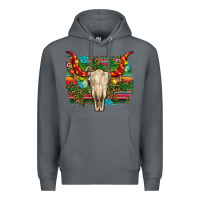 Rock western christmas bull skull Premium Hoodie - RanaPortraitStore