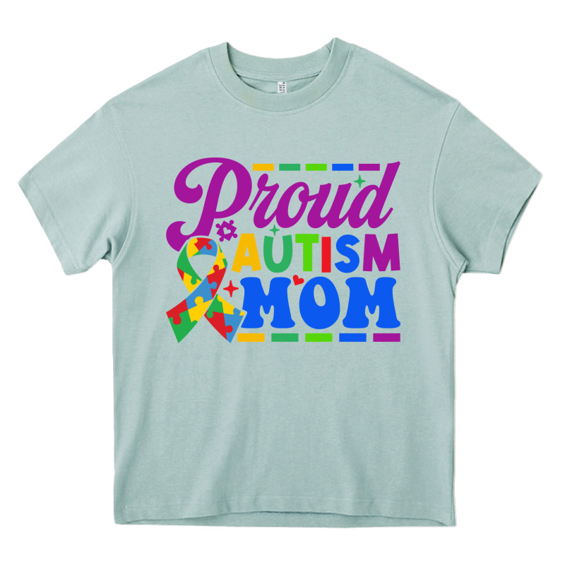 Proud Autism Mom Heavy Core Tee by CowhideDigitalArt | Teevron