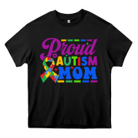 Black Proud Autism Mom Heavy Core Tee - CowhideDigitalArt