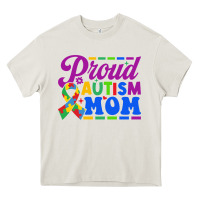 Cream Proud Autism Mom Heavy Core Tee - CowhideDigitalArt