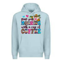 Blue Mist start your morning with a cup of coffee Premium Hoodie - Zillion Design Studio