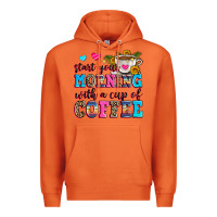 Carrot start your morning with a cup of coffee Premium Hoodie - Zillion Design Studio