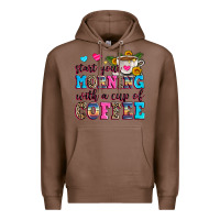 Chestnut start your morning with a cup of coffee Premium Hoodie - Zillion Design Studio