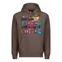 Coffee start your morning with a cup of coffee Premium Hoodie - Zillion Design Studio