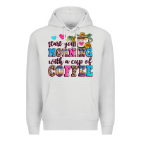 Dove Grey start your morning with a cup of coffee Premium Hoodie - Zillion Design Studio