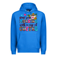 True Royal start your morning with a cup of coffee Premium Hoodie - Zillion Design Studio