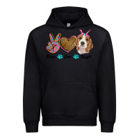 Black peace love beagle Urban Hoodie - RanaPortraitStore