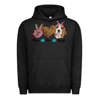 Pigment Black peace love beagle Urban Hoodie - RanaPortraitStore