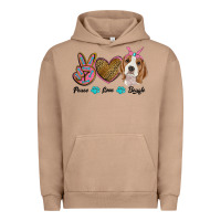 Pigment Burro peace love beagle Urban Hoodie - RanaPortraitStore