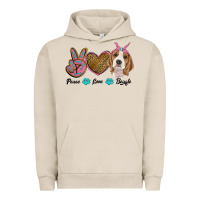 Pigment French Oak peace love beagle Urban Hoodie - RanaPortraitStore