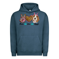 Pigment Midnight Navy peace love beagle Urban Hoodie - RanaPortraitStore