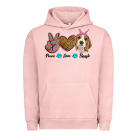 Pigment Salmon peace love beagle Urban Hoodie - RanaPortraitStore