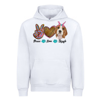 White peace love beagle Urban Hoodie - RanaPortraitStore