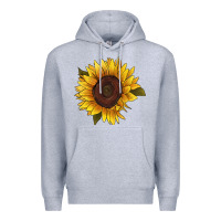 Heather Grey sunflower Premium Hoodie - RanaPortraitStore