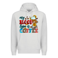 Dove Grey my blood type is coffee Premium Hoodie - Zillion Design Studio