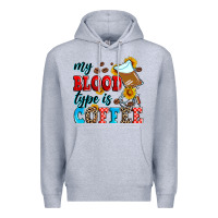 Heather Grey my blood type is coffee Premium Hoodie - Zillion Design Studio