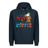 Navy my blood type is coffee Premium Hoodie - Zillion Design Studio