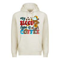 Oatmeal Heather my blood type is coffee Premium Hoodie - Zillion Design Studio