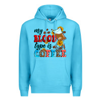 Ocean Blue my blood type is coffee Premium Hoodie - Zillion Design Studio