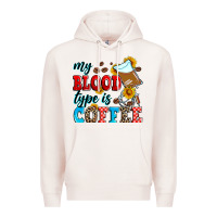 Pale Pink my blood type is coffee Premium Hoodie - Zillion Design Studio