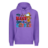 Purple my blood type is coffee Premium Hoodie - Zillion Design Studio