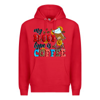 Red my blood type is coffee Premium Hoodie - Zillion Design Studio