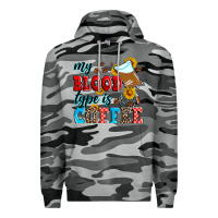 Slate Camo my blood type is coffee Premium Hoodie - Zillion Design Studio