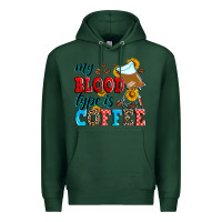 Sports Green my blood type is coffee Premium Hoodie - Zillion Design Studio