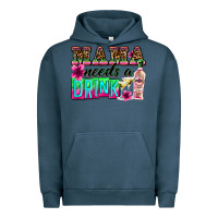 Pigment Midnight Navy mama needs a drink Urban Hoodie - Zillion Design Studio