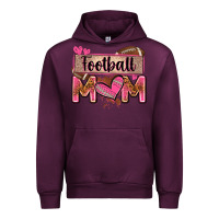Mauve Wine football mom with leopard Urban Hoodie - Zillion Design Studio