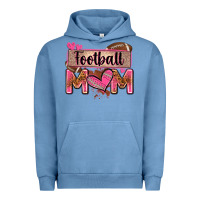 Pigment Pebble Blue football mom with leopard Urban Hoodie - Zillion Design Studio