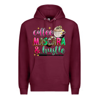 Burgundy coffee mascara and hustle Premium Hoodie - Zillion Design Studio
