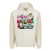 Oatmeal Heather coffee mascara and hustle Premium Hoodie - Zillion Design Studio