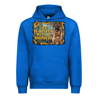 Cobalt life is better with a shepperd Urban Hoodie - RanaPortraitStore
