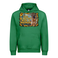 Emerald life is better with a shepperd Urban Hoodie - RanaPortraitStore