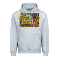 Heather Grey life is better with a shepperd Urban Hoodie - RanaPortraitStore