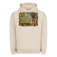 Pigment French Oak life is better with a shepperd Urban Hoodie - RanaPortraitStore