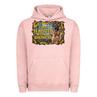 Pigment Salmon life is better with a shepperd Urban Hoodie - RanaPortraitStore