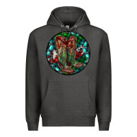 Charcoal Heather Christmas Cowboy Boots Premium Hoodie - RanaPortraitStore