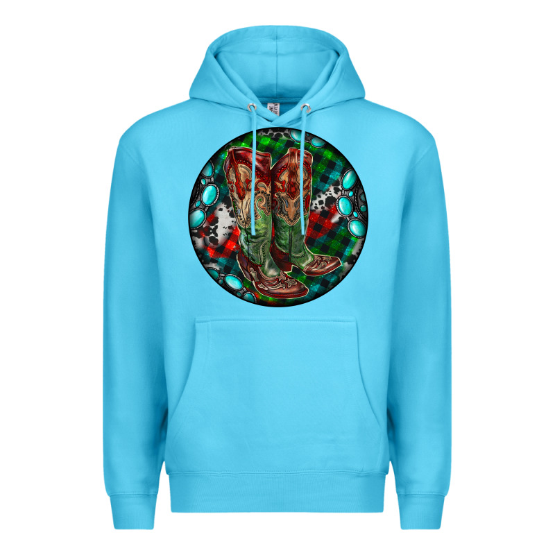Christmas Cowboy Boots Premium Hoodie by RanaPortraitStore | Teevron