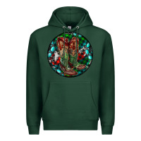 Sports Green Christmas Cowboy Boots Premium Hoodie - RanaPortraitStore