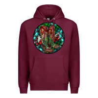 Burgundy Christmas Cowboy Boots Premium Hoodie - RanaPortraitStore