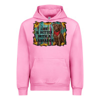 Fuchsia Pink life is better with a labrador Urban Hoodie - RanaPortraitStore